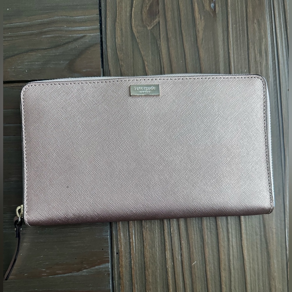 Kate Spade Rose Gold Zip-Around Wallet